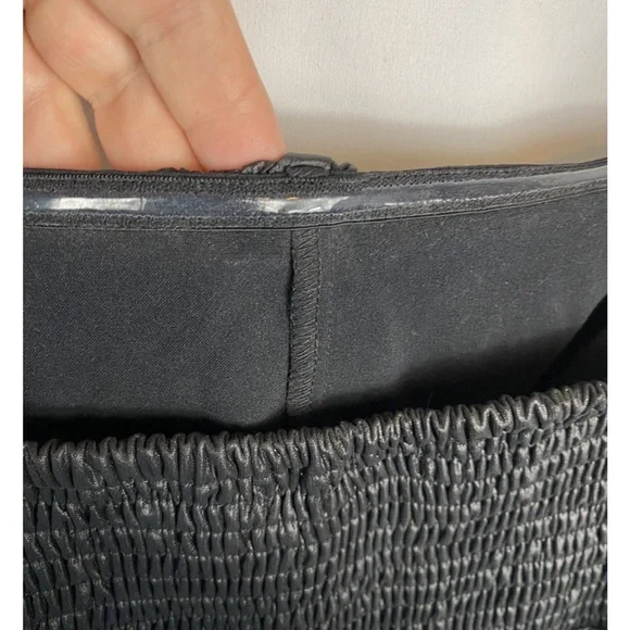 Lane Bryant Size Faux Leather Peplum Top Black Liquid Bustier Convertible Straps - Picture 2 of 12